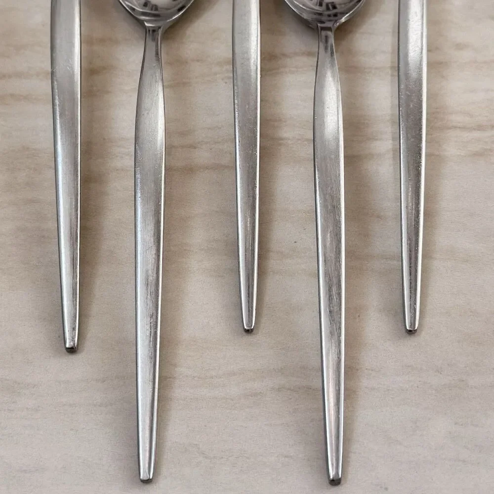 5pc EKCO Eterna Prince Stainless Iced Teaspoon 7 3/8” Satin Handle Japan